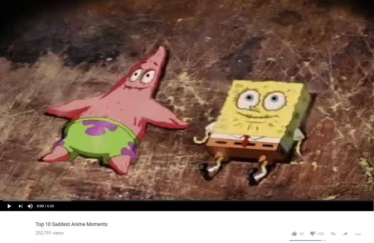 meme momen sedih dalam SpongeBob