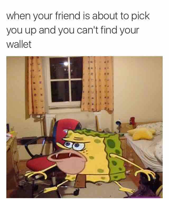 meme SpongeBob tentang dompet