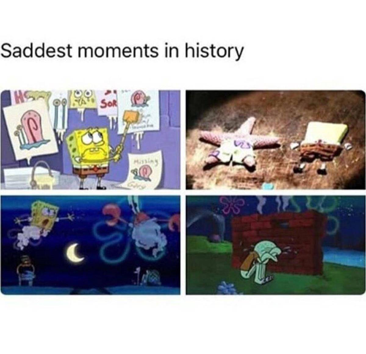 meme momen sedih dalam SpongeBob