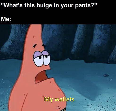 meme SpongeBob tentang dompet