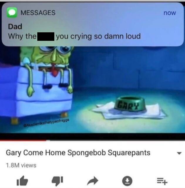 meme momen sedih dalam SpongeBob