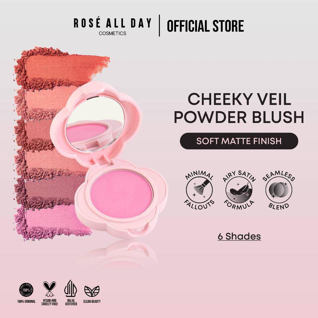 Rosé All Day Cheeky Veil Powder Blush (shopee.co.id/Rosé All Day Cosmetics Official Shop)