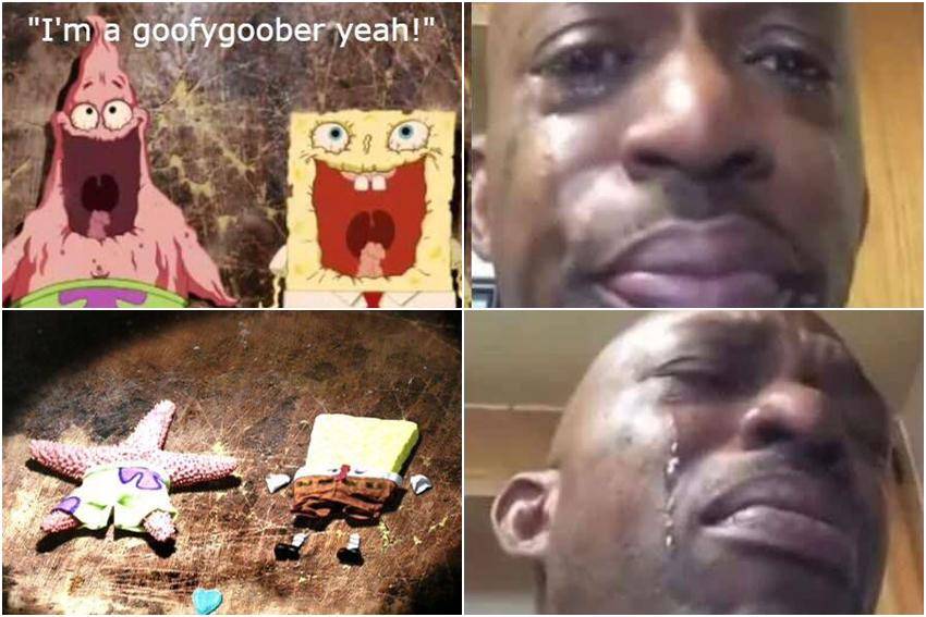 meme momen sedih dalam SpongeBob