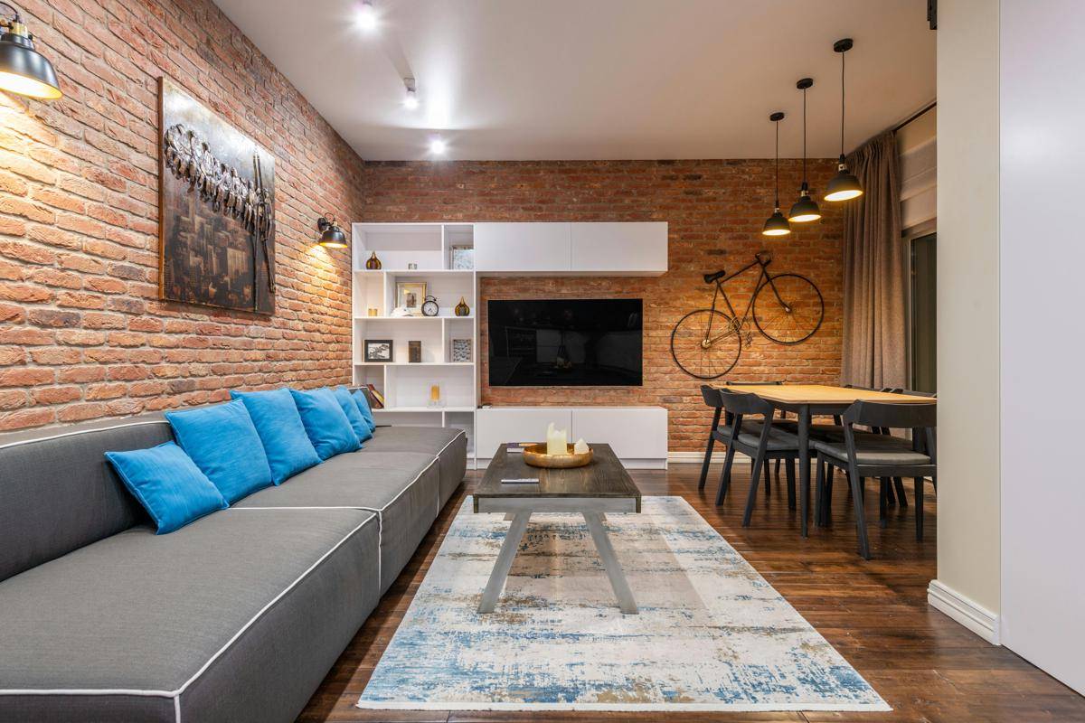 ilustrasi interior rumah rustic 