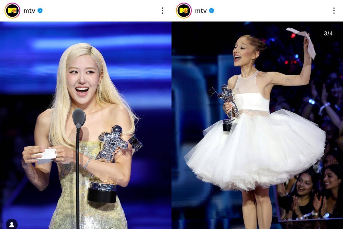Rosé dan Ariana Grande di MTV VMAs 2025