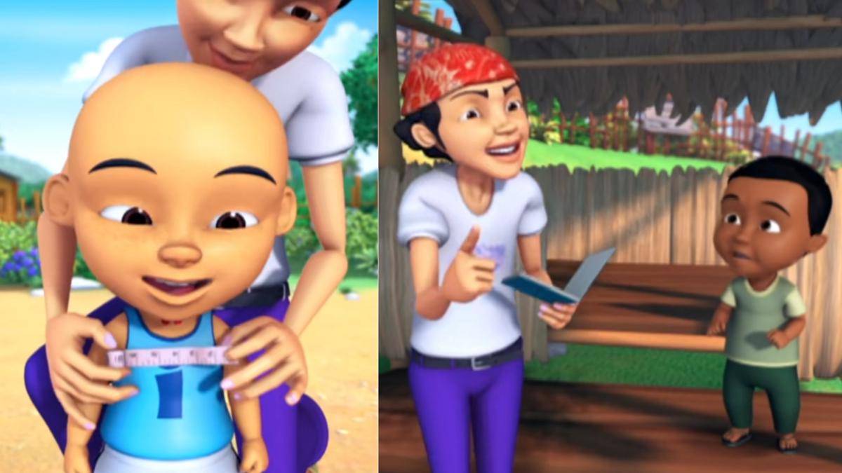 Abang Salleh mengukur badan anak-anak untuk pembuatan kostum serta melatih mereka buat pentas seni 
