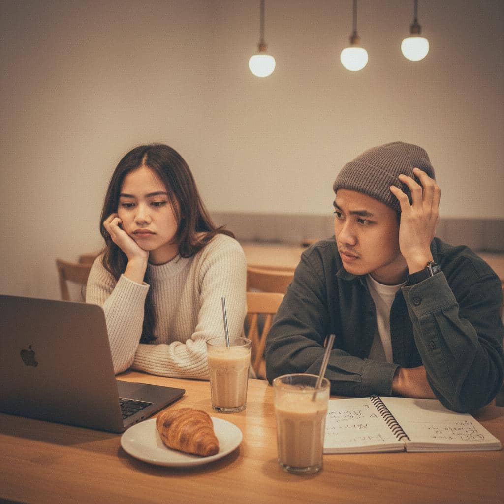 Cewek dan cowok di kafe