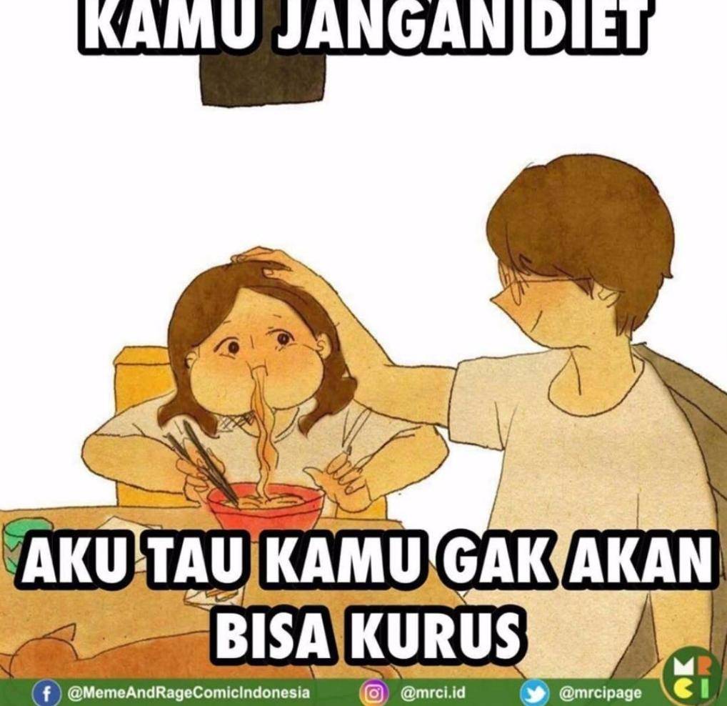 meme berat badan naik