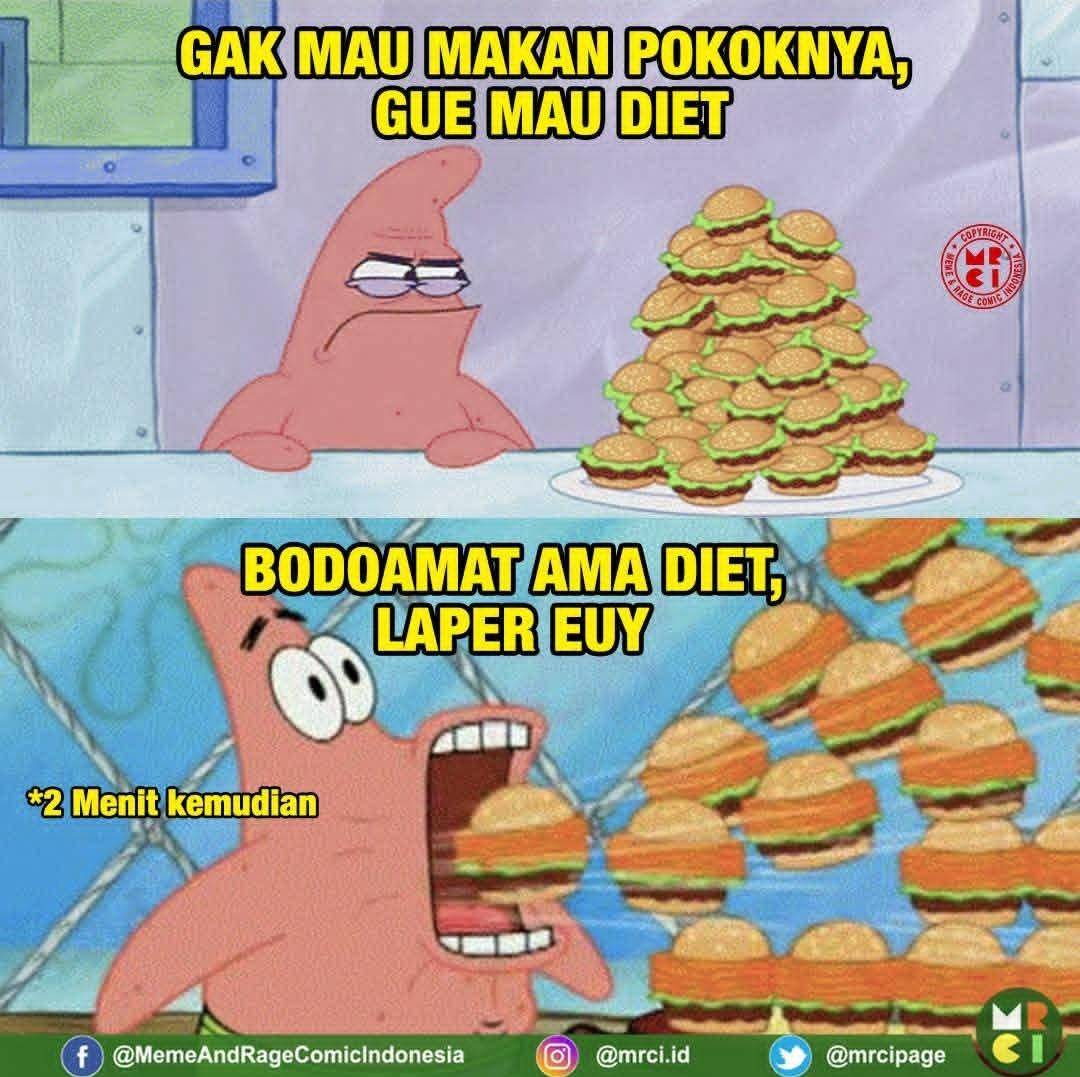 meme berat badan naik 