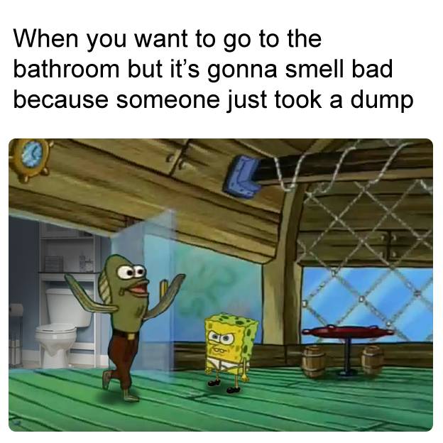meme SpongeBob tentang bau gak sedap