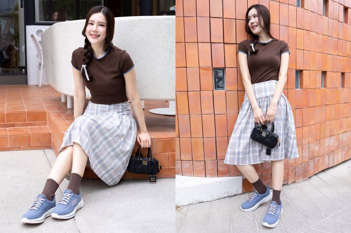 Style feminin bergaya santai ala Jeab Pijittra