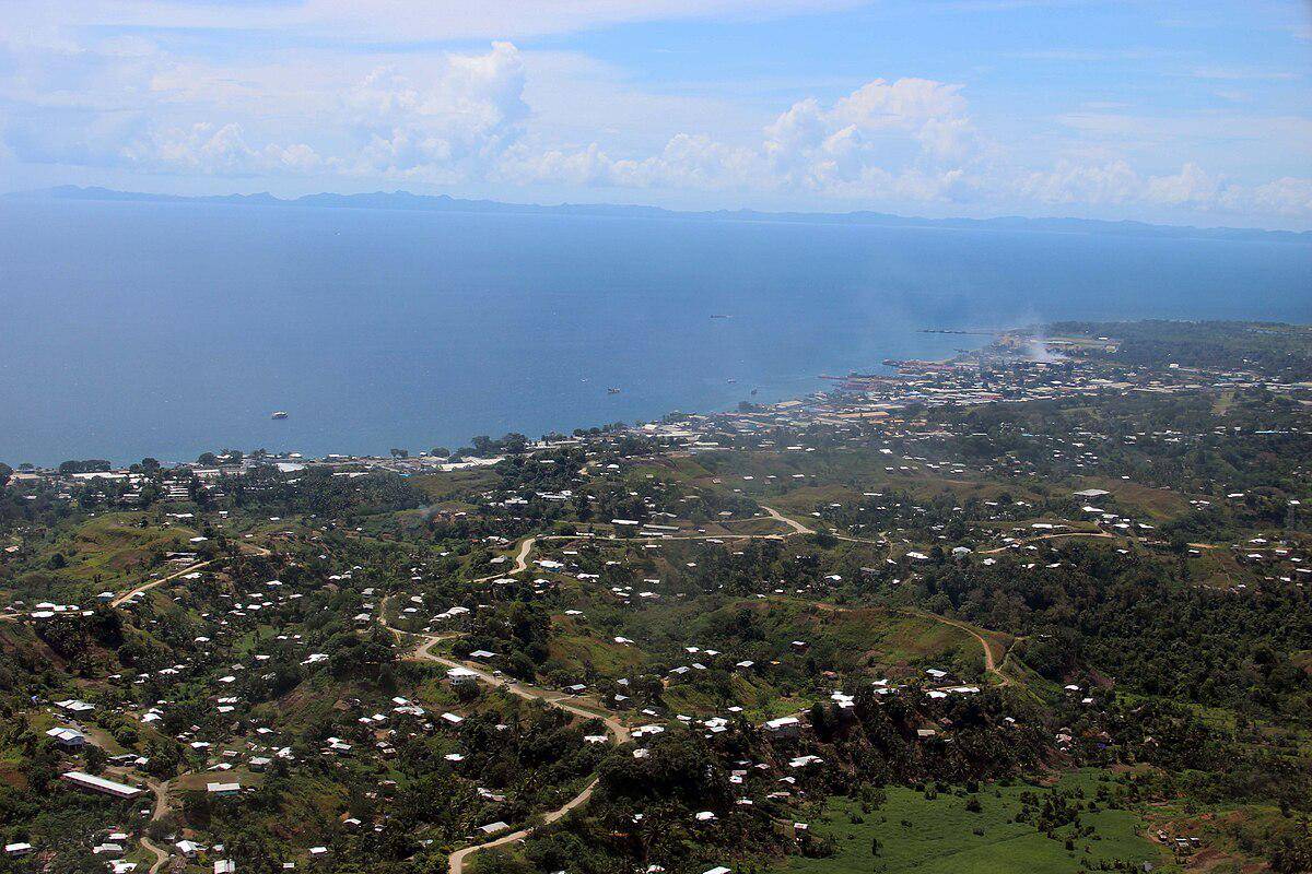 Pemandangan Honiara dari udara