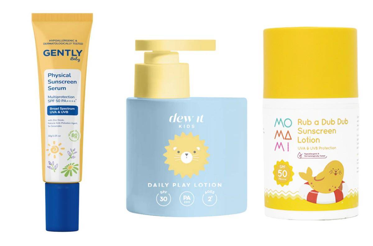 Sunscreen anak tanpa white cast (gently.co.id) | (dewitskin.com) | (mothercare.co.id)