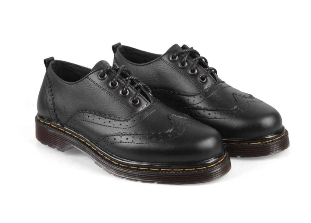 Azcost Sepatu Boots Cowok Wingtip Black (shoope.co.id/Azcost Official Store)