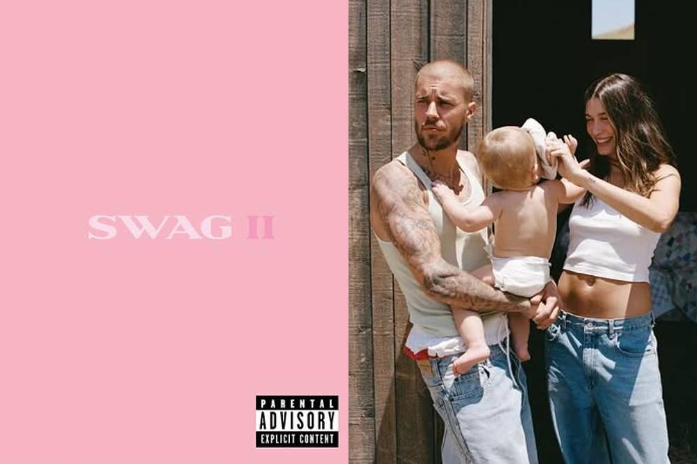 Kolase foto cover album SWAG II dan Justin Bieber bersama Hailey Bieber-Jack Blues (instagram.com/lilbieber)