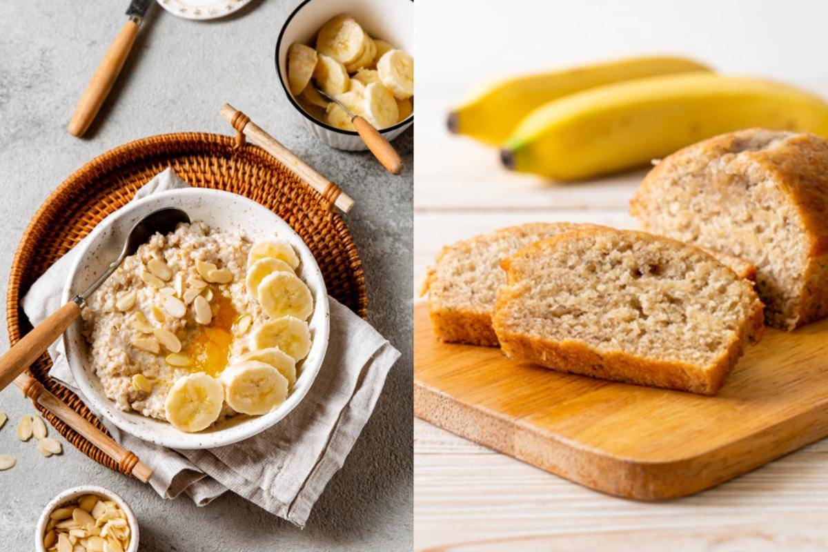 potret smoothie pisang dan banana bread (freepik.com/freepik | vecteezy.com/topntp26)