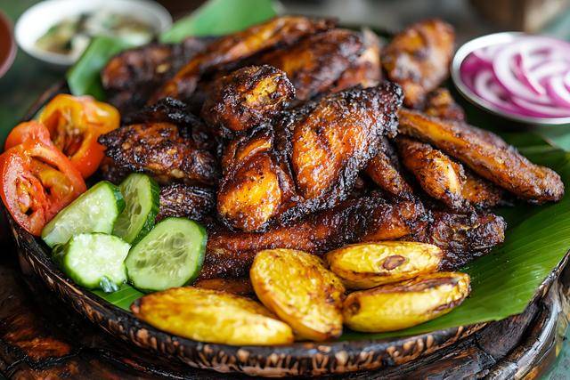 ilustrasi ayam bakar sambal kencur
