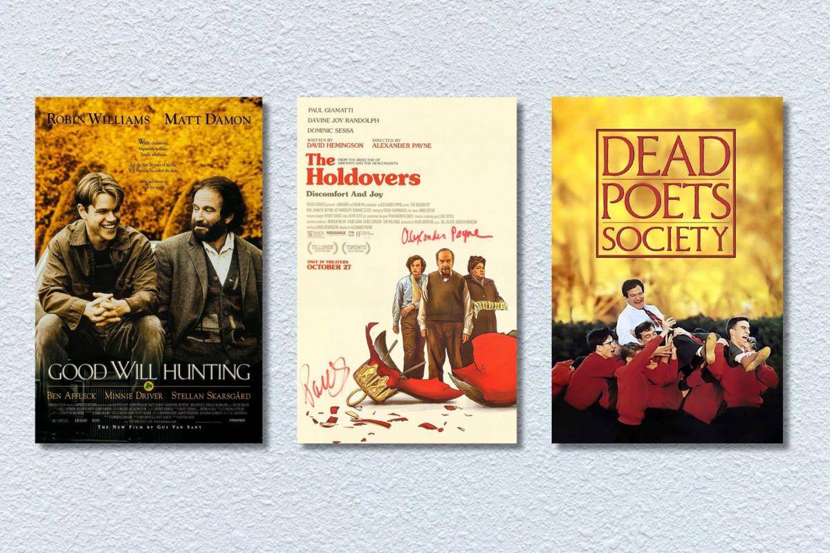 poster film The Good Will Hunting, The Holdovers, dan Dead Poets Society