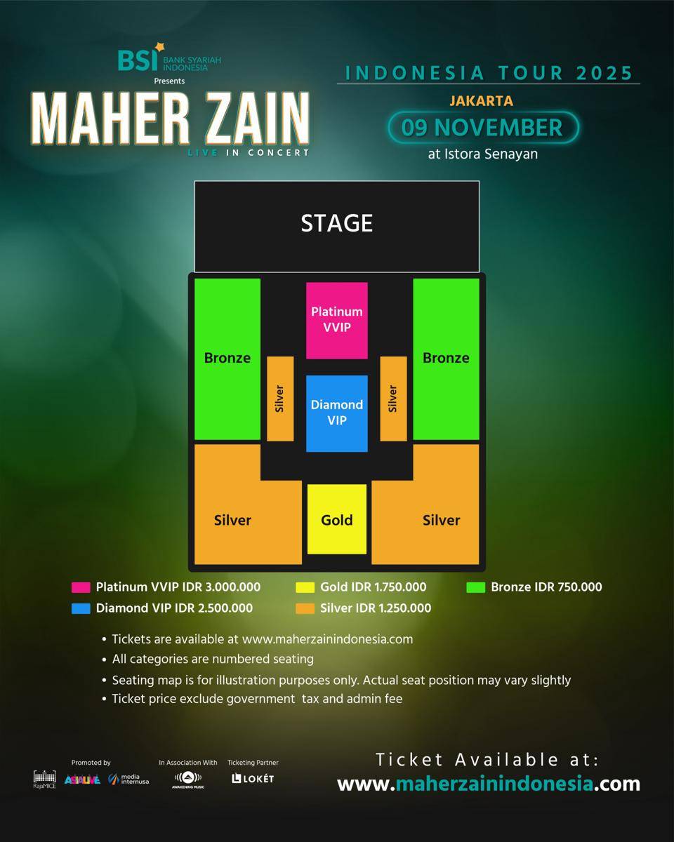 Poster Tur Konser Maher Zain di Indonesia 2025