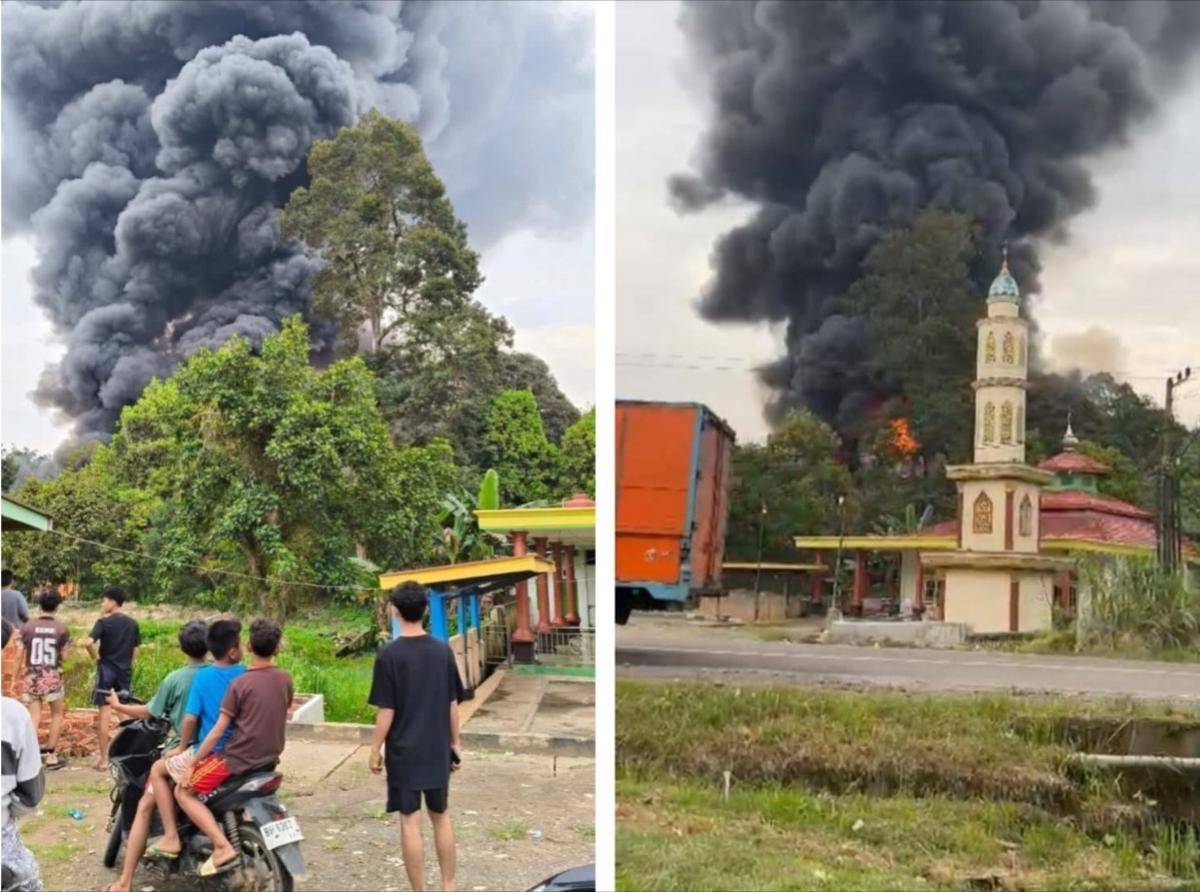 Sumur minyak ilegal di Bayung Lencir Muba terbakar. (Dok. Istimewa)