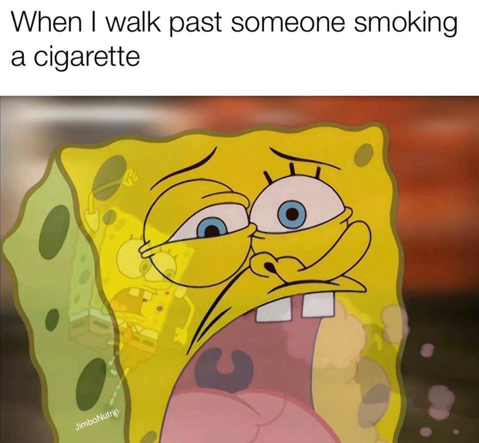 meme SpongeBob tentang merokok