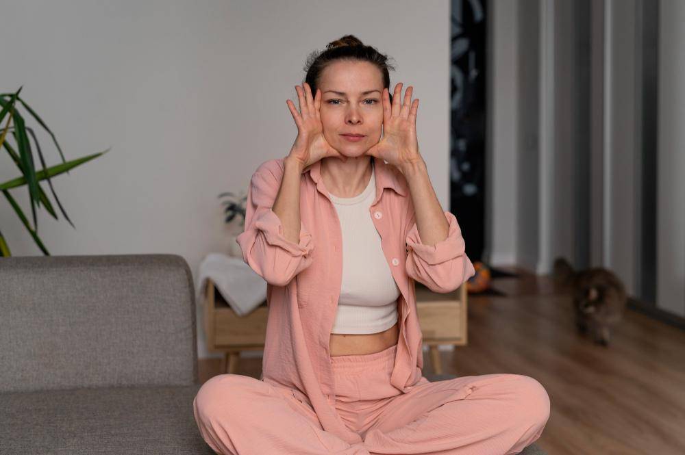 ilustrasi aktivitas face yoga