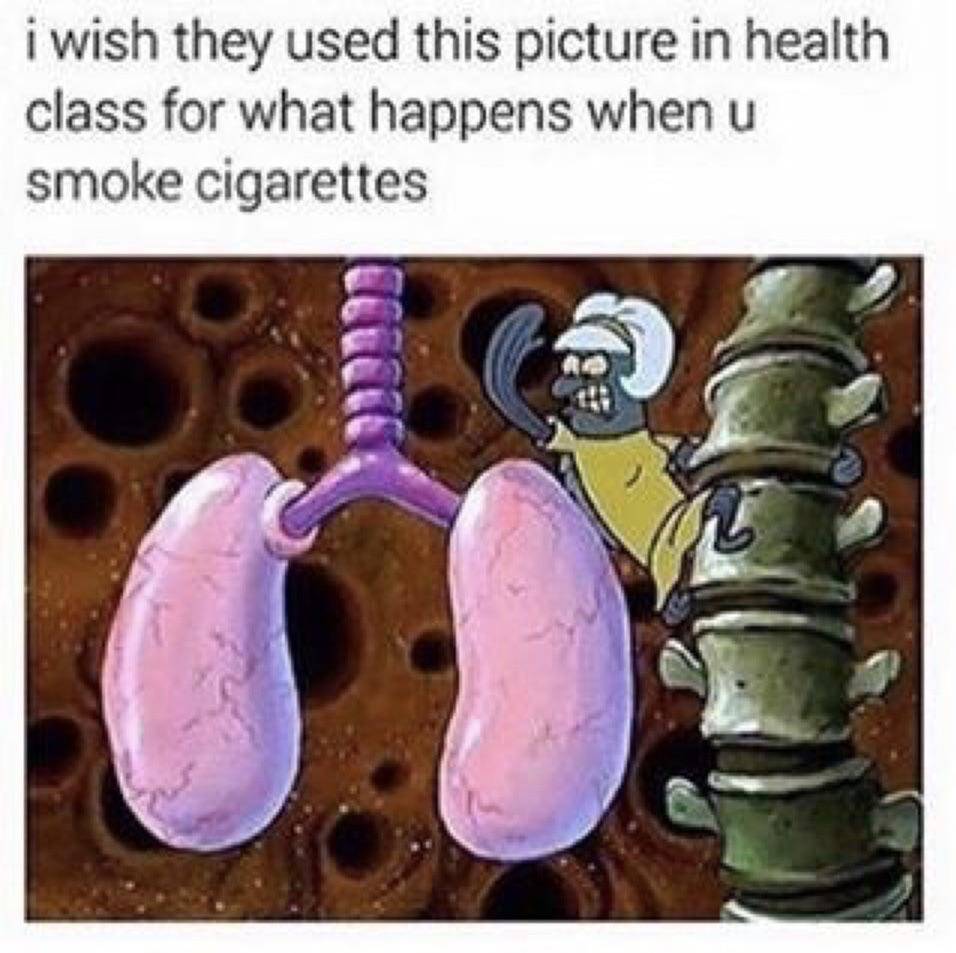 meme SpongeBob tentang merokok