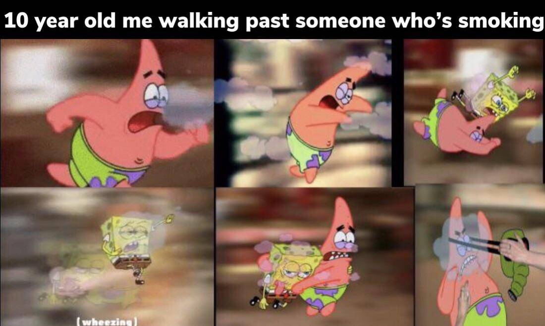 meme SpongeBob tentang merokok