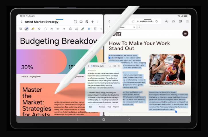 fitur Writing Assist di Galaxy Tab S11 Series 