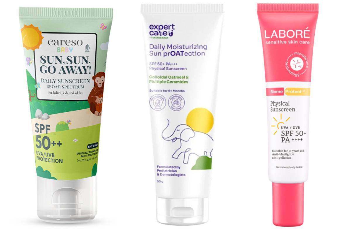 Sunscreen untuk keluarga (careso.co.id) | (mothercare.co.id) | (laboreskinexpert.co.id)