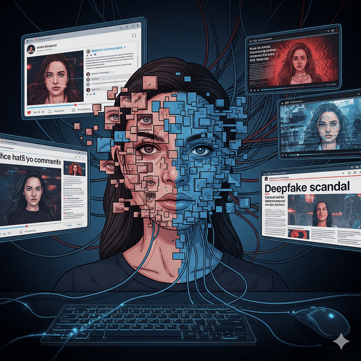 Ilustrasi deepfake AI (Gemini AI)