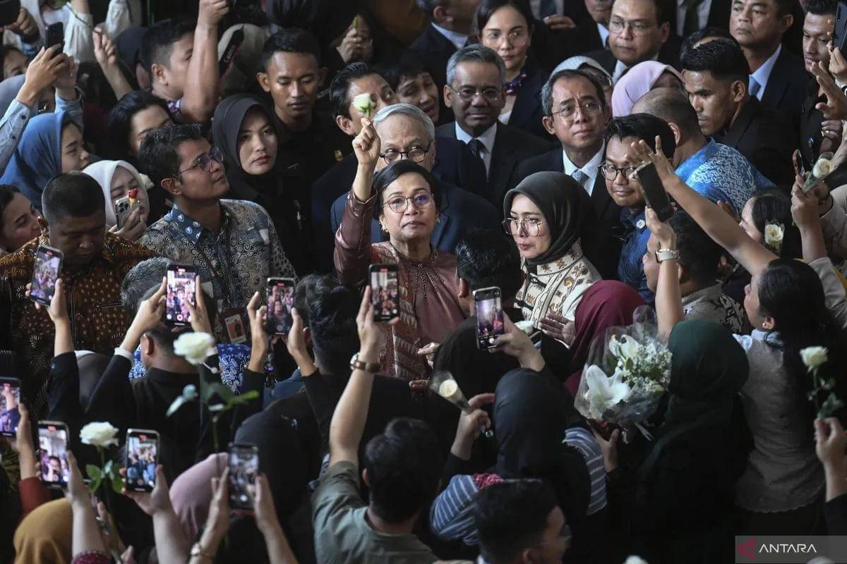 Pegawai Kemenkeu Lepas Sri Mulyani (ANTARA FOTO/HAFIDZ MUBARAK A/foc)