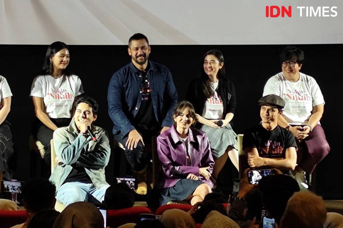 Maxime Bouttier di konferensi pers film "Yakin Nikah" di XXI Plaza Senayan, Jakarta, Selasa (9/9/2025)