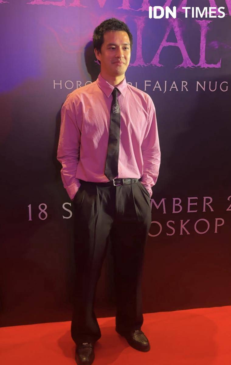 Morgan Oey di red carpet Perempuan Pembawa Sial pada Rabu (10/9/2025)
