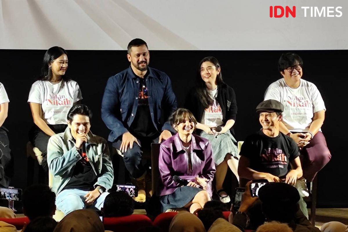 Maxime Bouttier di konferensi pers film "Yakin Nikah" di XXI Plaza Senayan, Jakarta, Selasa (9/9/2025)