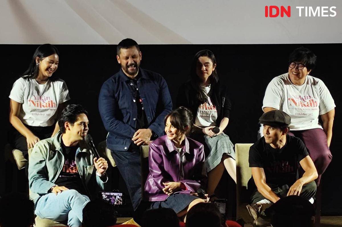 Maxime Bouttier di konferensi pers film "Yakin Nikah" di XXI Plaza Senayan, Jakarta, Selasa (9/9/2025)