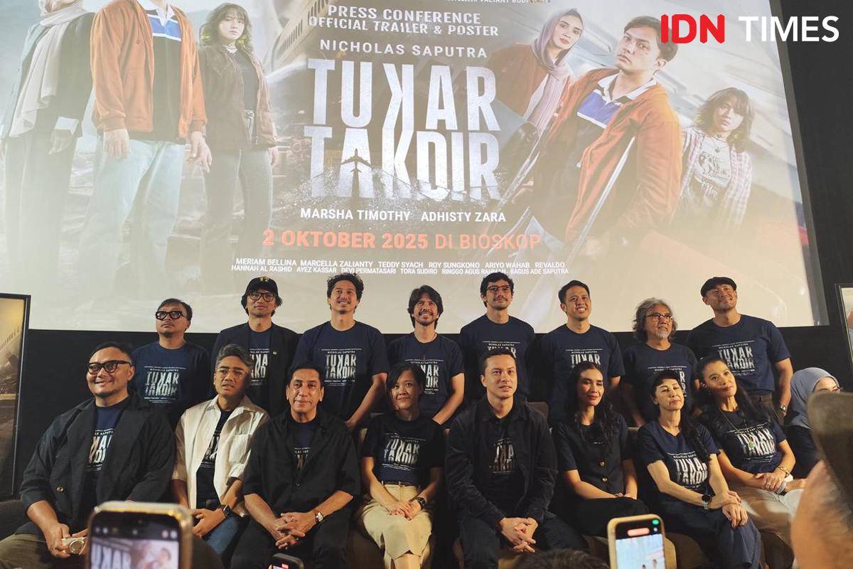 Konferensi pers poster dan trailer film "Tukar Takdir" di XXI Plaza Senayan, Jakarta, Rabu (10/9/2025)