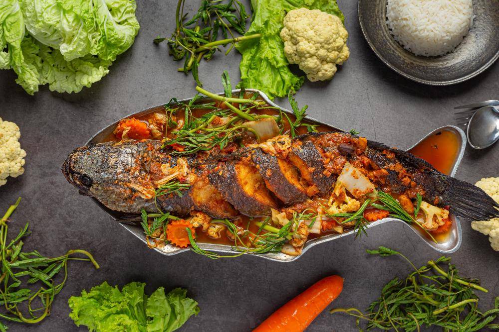 Ilustrasi tom yam ikan gabus 