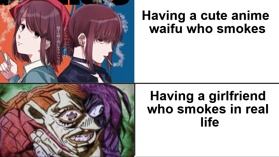 meme anime tentang rokok