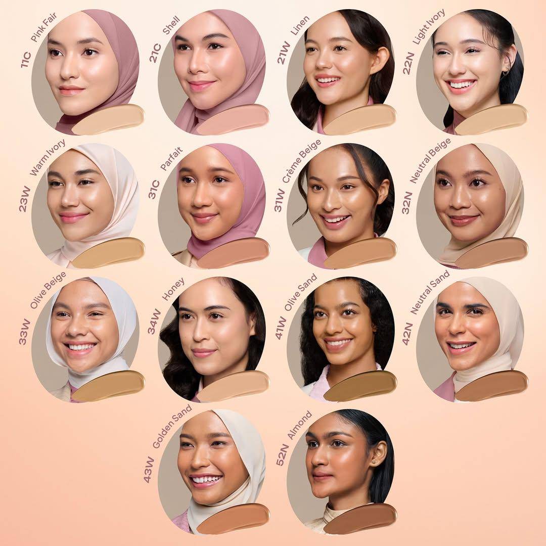Pilihan shade Wardah Colorfit Perfect Glow Cushion (instagram.com/wardahbeauty)