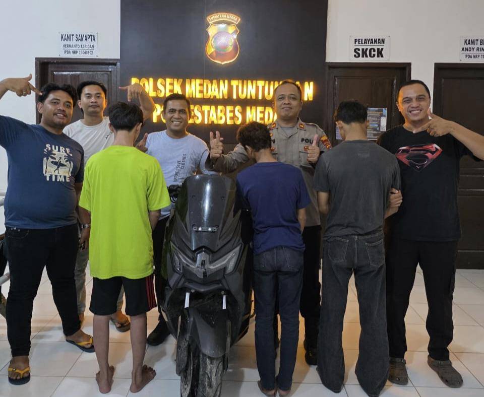 Remaja di bawah umur pelaku begal ditangkap Polsek Medan Tuntungan (dok.Polsek Medan Tuntungan)
