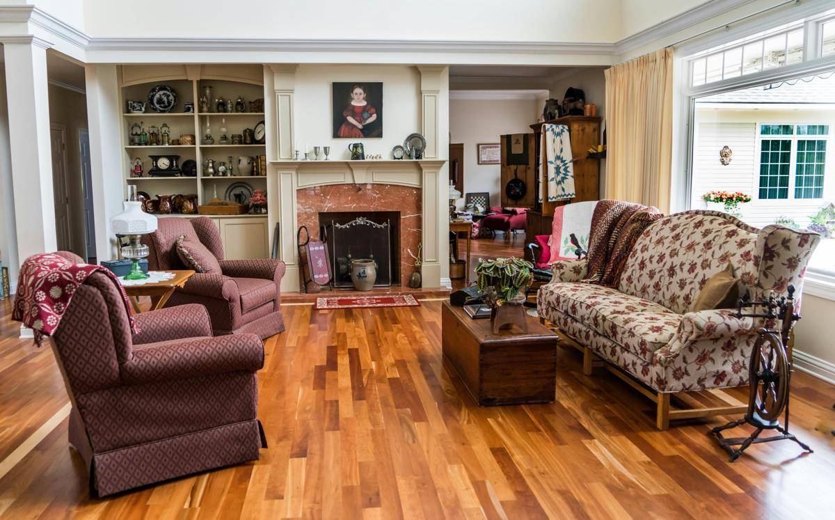 ilustrasi interior vintage modern 