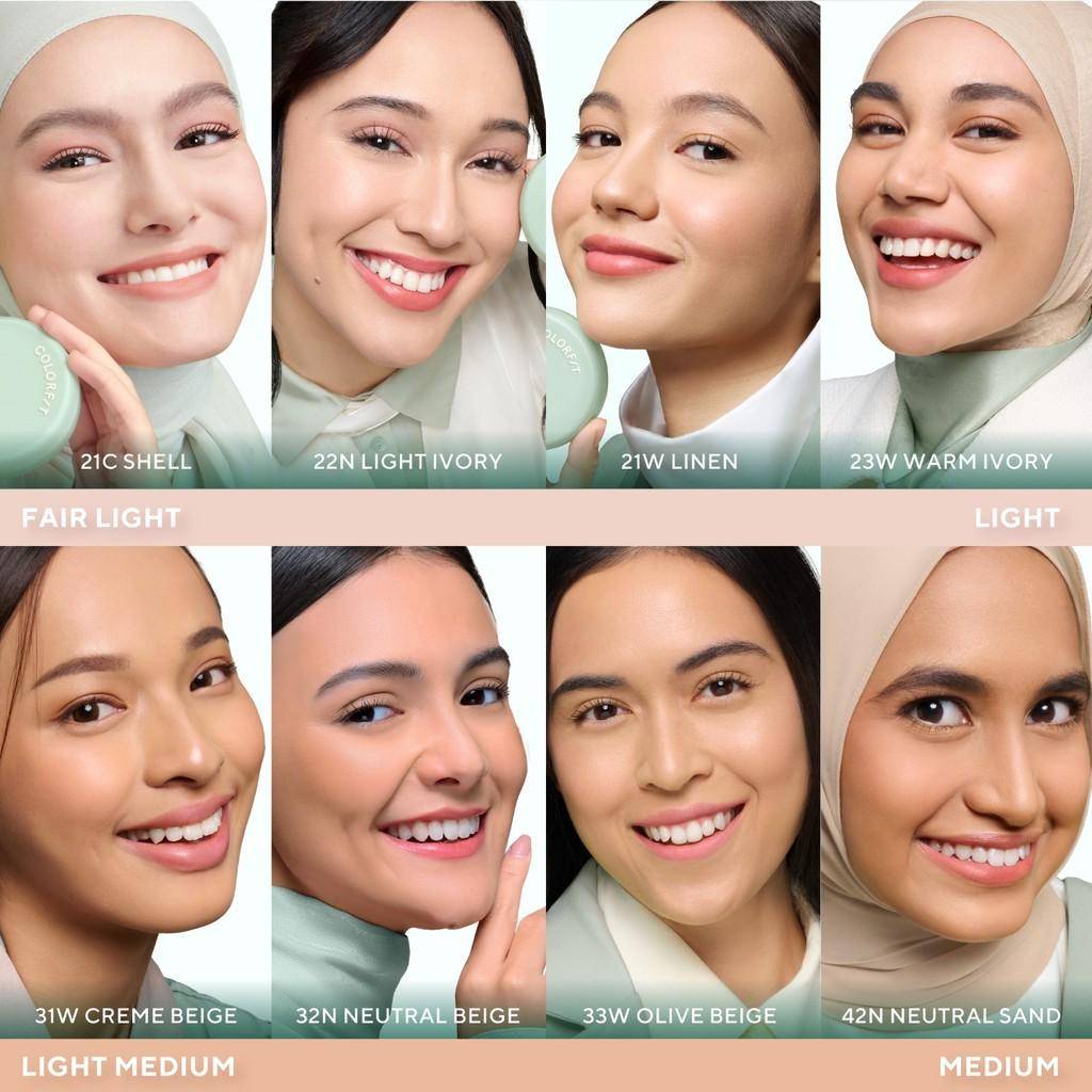 Pilihan shade Wardah Colorfit 5D Blur Cloud Cushion (shopee.co.id/Wardah Official Shop)