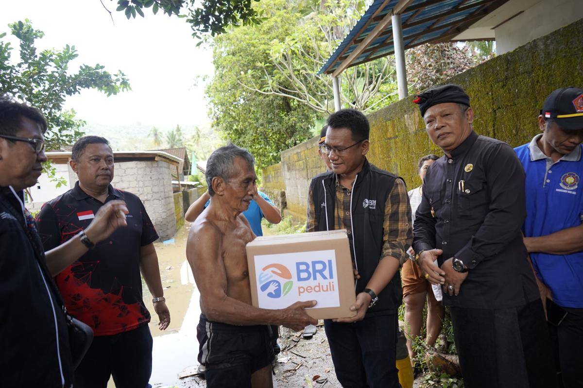 Situasi banjir di Desa Antiga, Karangasem.