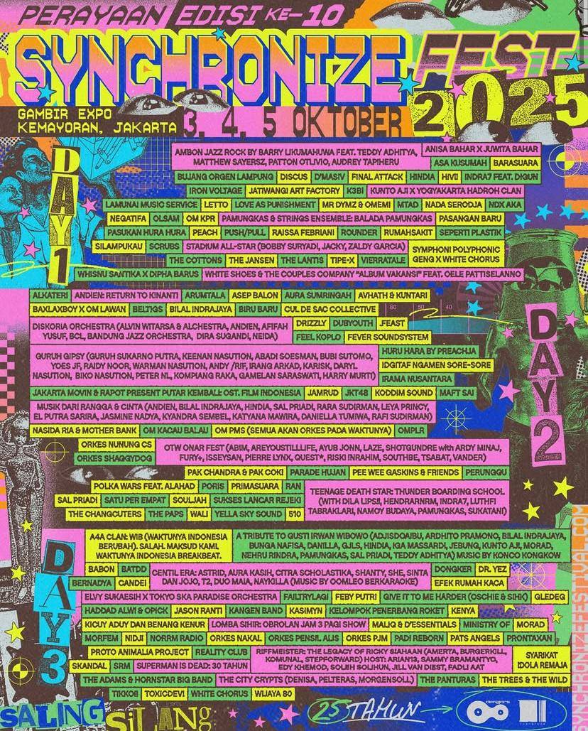 Poster lineup Synchronize Festival 2025