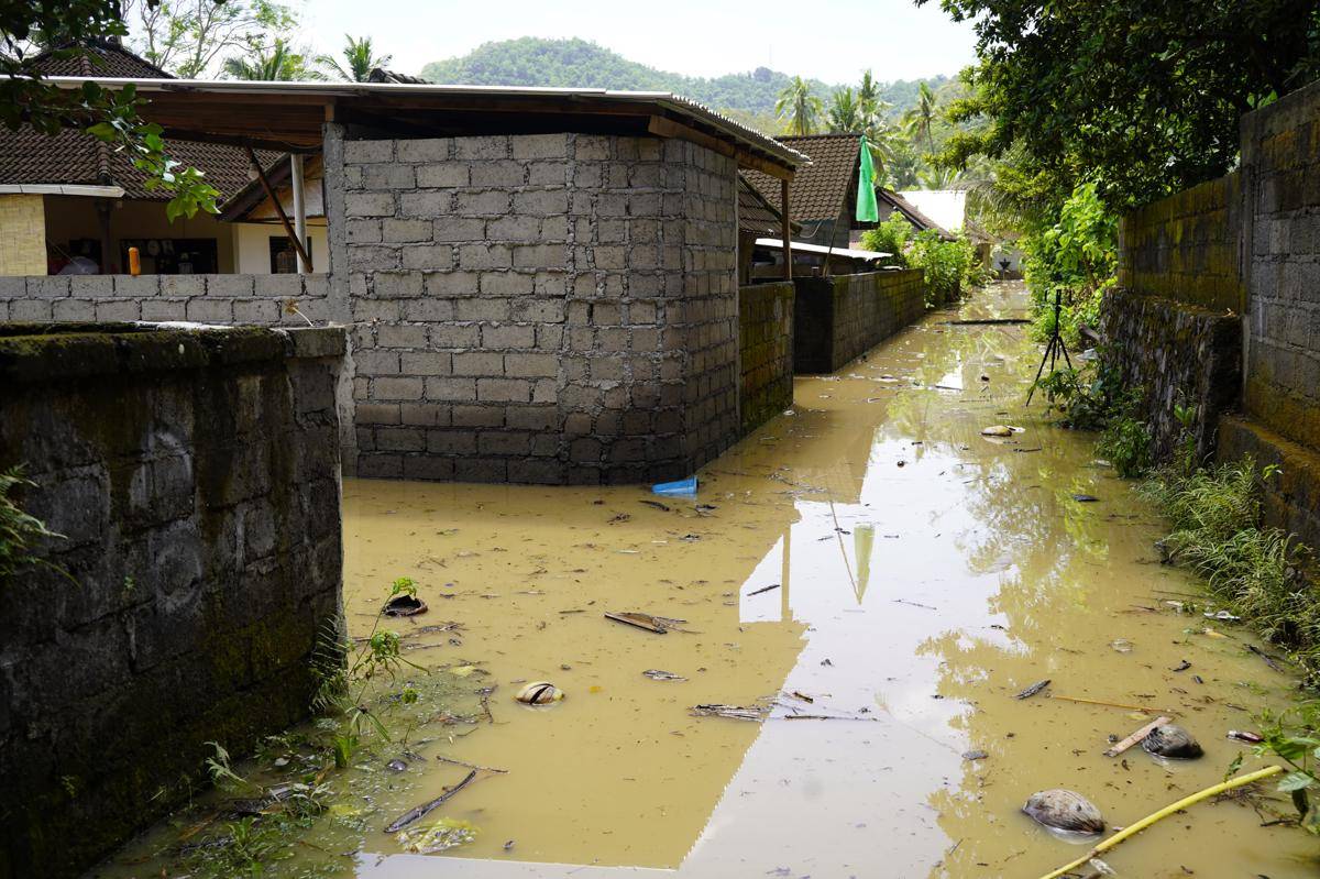 Situasi banjir di Desa Antiga, Karangasem