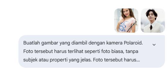 Contoh prompt AI untuk membuat foto polaroid bareng idola