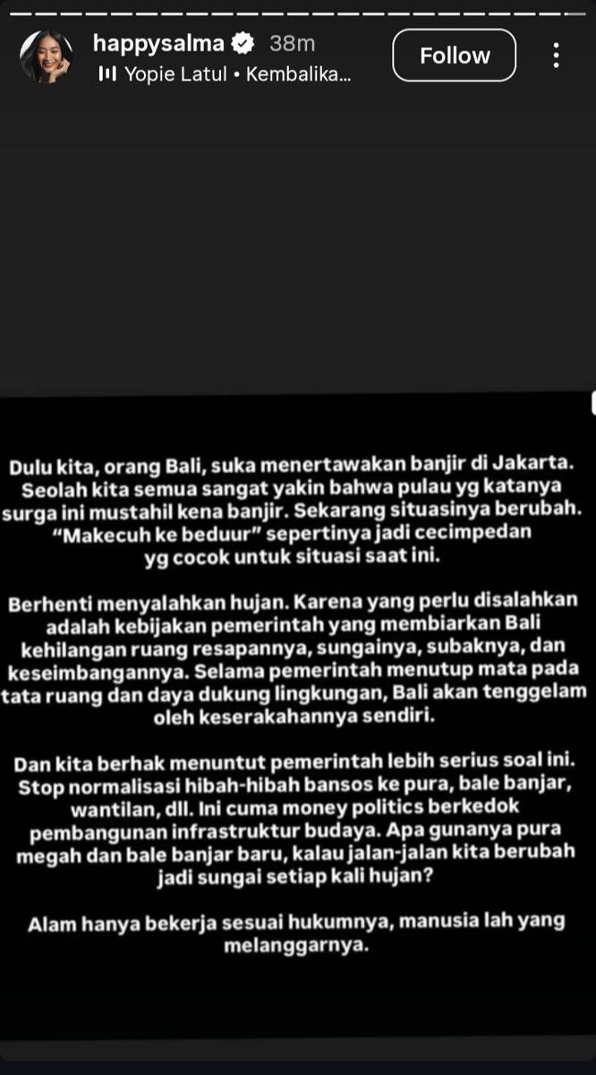 Tangkapan Layar Instagram Happy Salma