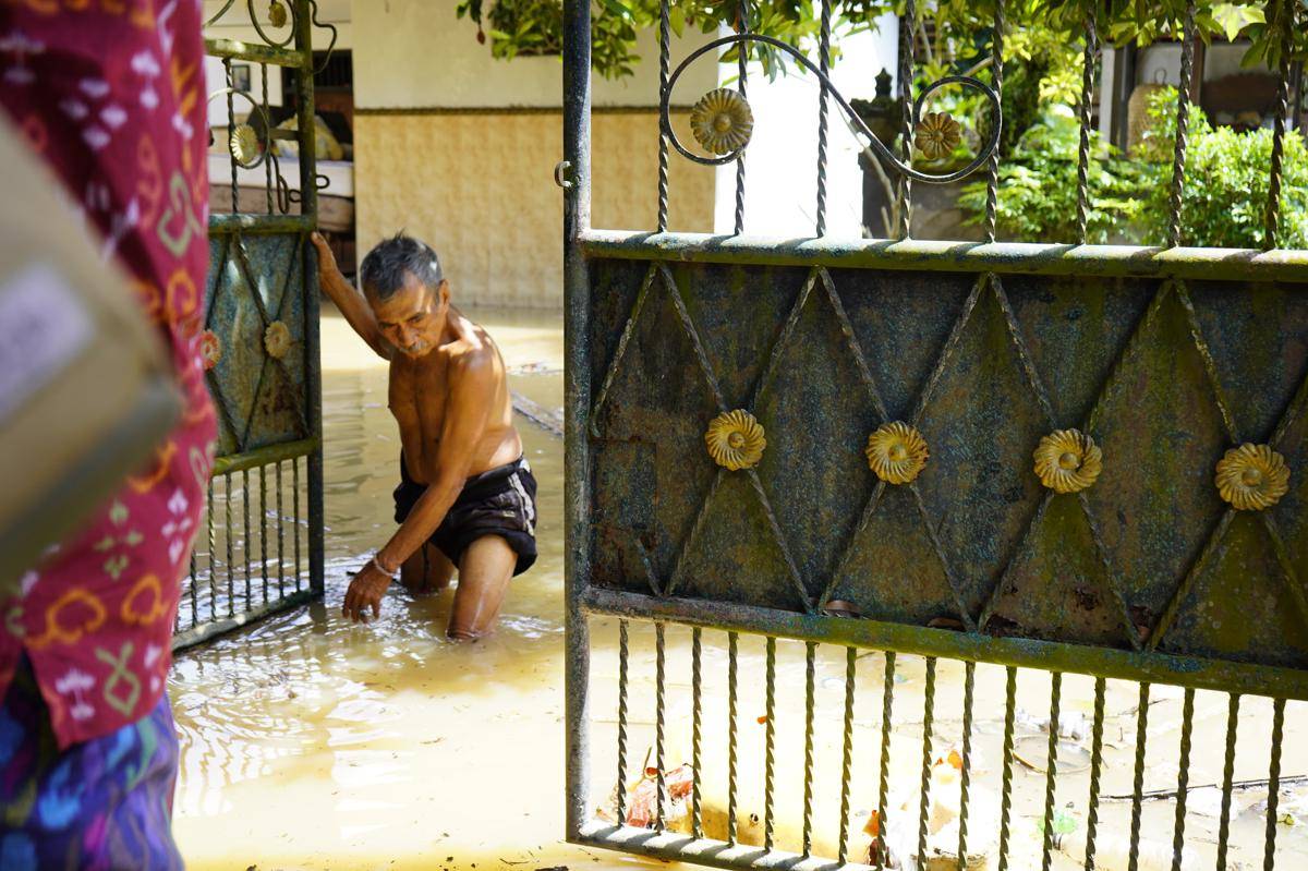 Situasi banjir di Desa Antiga, Karangasem
