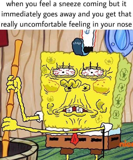 meme SpongeBob tentang bersin